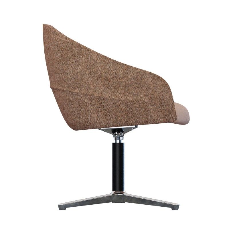 Leaf‑S4SM Lounge Chair – Moulded Foam Interior · Fabric Upholstery · Fixed Aluminum Four‑Star Base