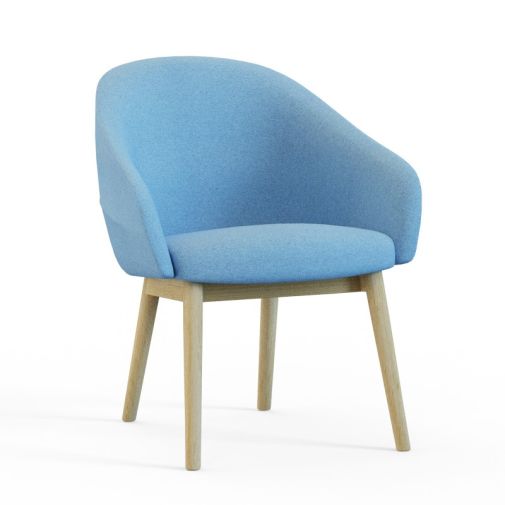 Leaf‑S4LW Lounge Chair – Moulded Foam Interior · Fabric Upholstery · Solid Wood Legs