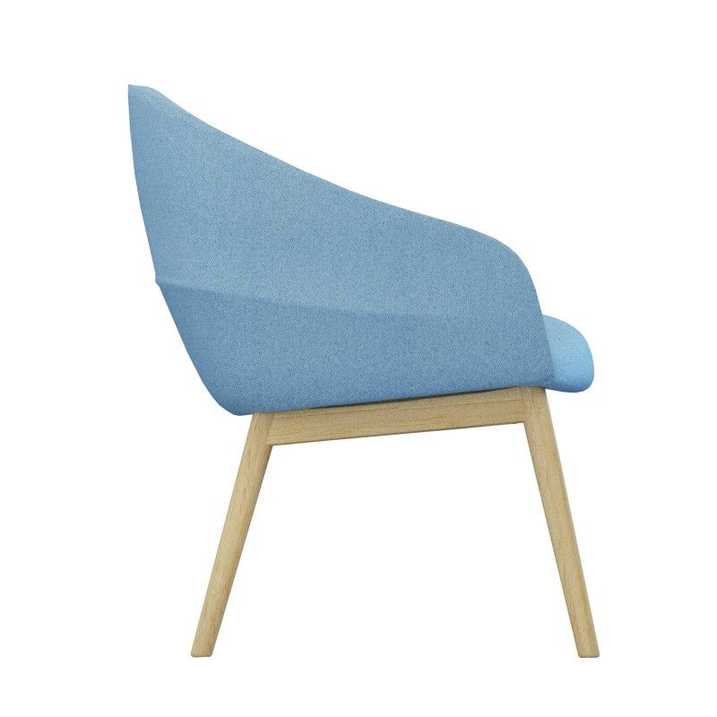 Leaf‑S4LW Lounge Chair – Moulded Foam Interior · Fabric Upholstery · Solid Wood Legs