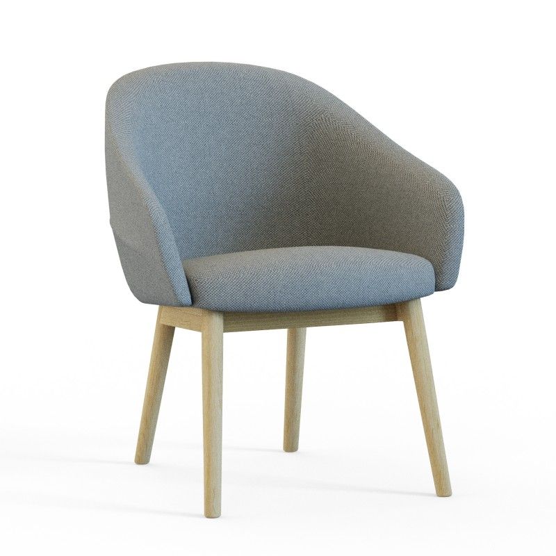 Leaf‑S4LW Lounge Chair – Moulded Foam Interior · Fabric Upholstery · Solid Wood Legs