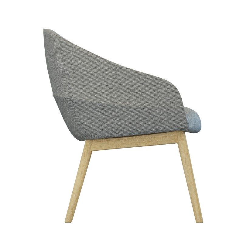 Leaf‑S4LW Lounge Chair – Moulded Foam Interior · Fabric Upholstery · Solid Wood Legs
