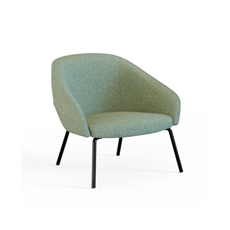 Leaf‑L4LM Lounge Chair – Moulded Foam Interior · Fabric Upholstery · Metal Tube Base