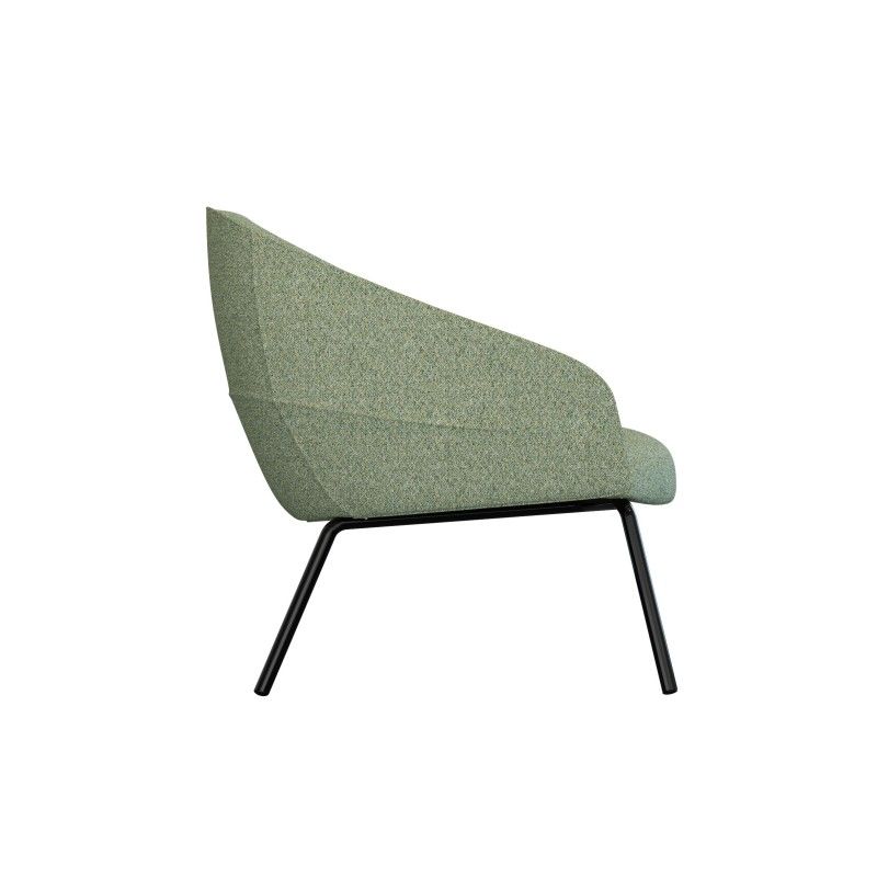 Leaf‑L4LM Lounge Chair – Moulded Foam Interior · Fabric Upholstery · Metal Tube Base