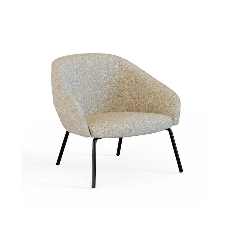 Leaf‑L4LM Lounge Chair – Moulded Foam Interior · Fabric Upholstery · Metal Tube Base