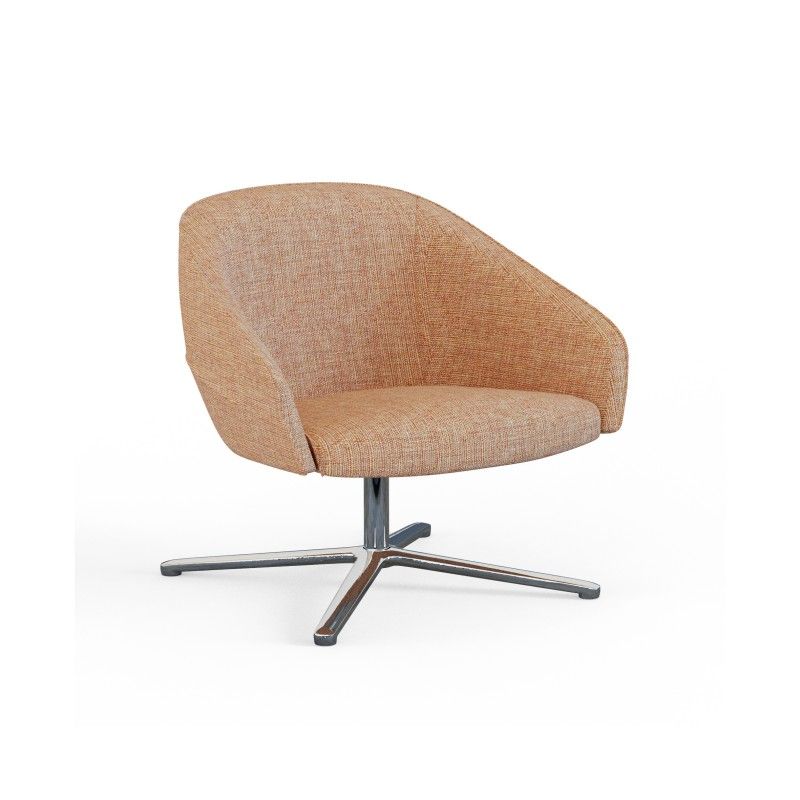 Leaf‑L4SM‑1 Lounge Chair – Moulded Foam Interior · Fabric Upholstery · Aluminum Swivel Base