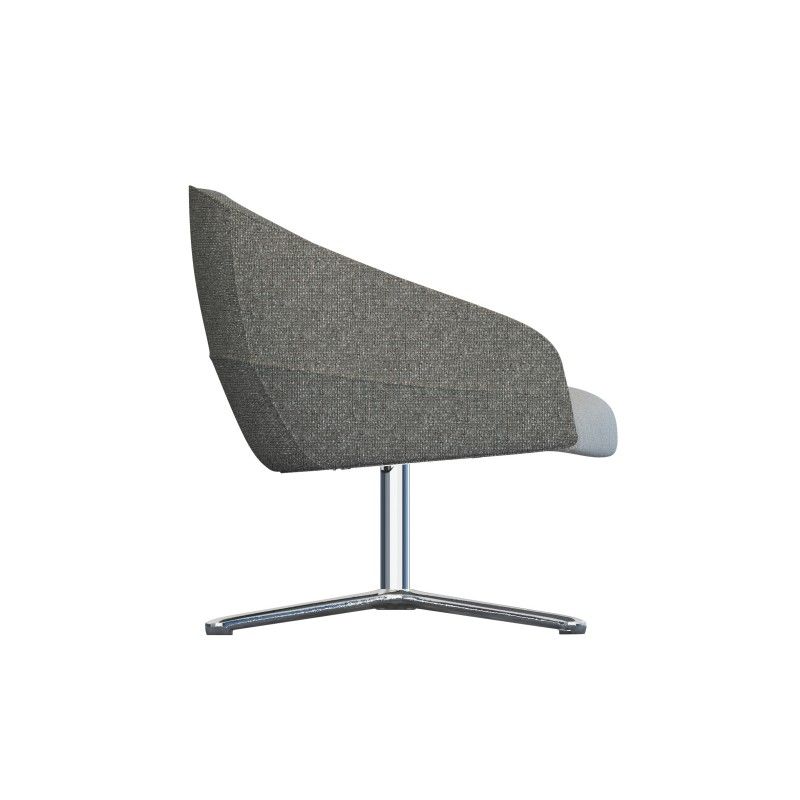 Leaf‑L4SM‑1 Lounge Chair – Moulded Foam Interior · Fabric Upholstery · Aluminum Swivel Base
