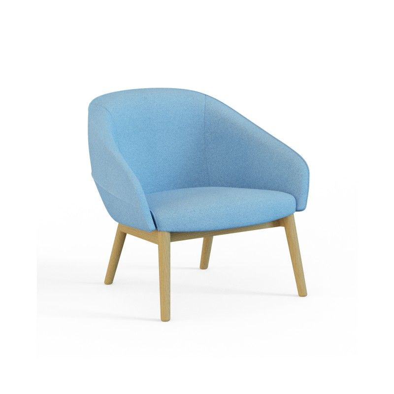 Leaf‑L4LW Lounge Chair – Moulded Foam Interior · Fabric Upholstery · Solid Wood Base