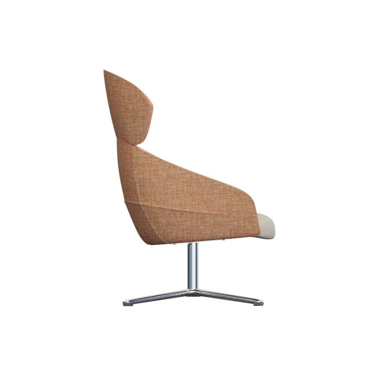 Leaf‑H4SM‑1 High‑Back Lounge Chair – Moulded Foam Interior · Fabric Upholstery · Aluminum Swivel Base