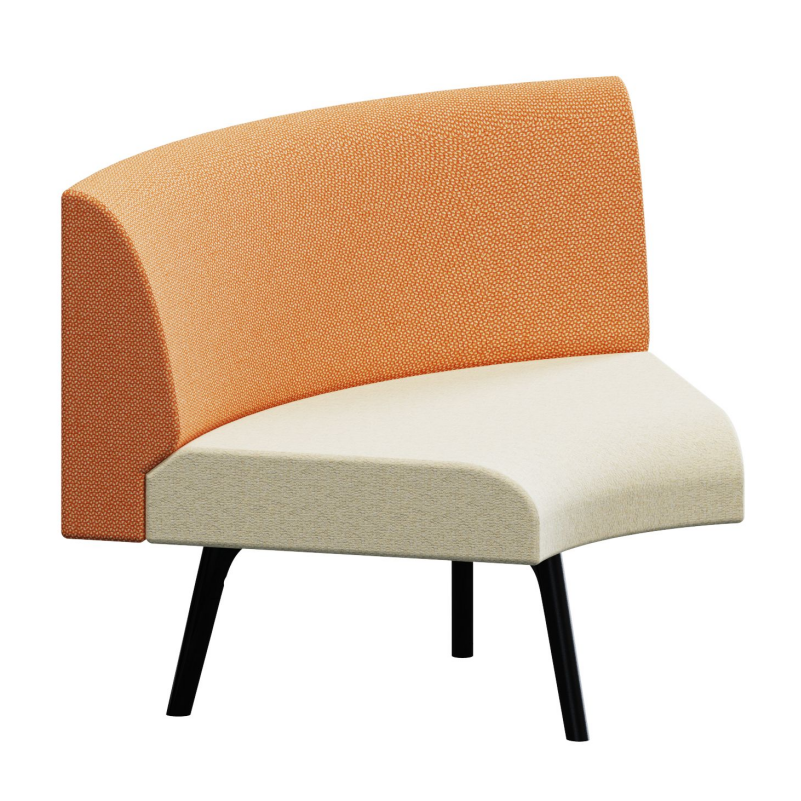 Bay‑1‑120 Modular Sofa – Moulded Foam Body · Black Metal Legs