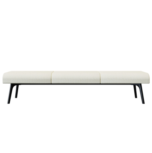 Bay‑3‑0B0A Modular Sofa – Moulded Foam Seat · Black Metal Frame