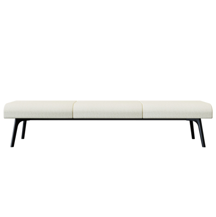 Bay‑3‑0B0A Modular Sofa – Moulded Foam Seat · Black Metal Frame