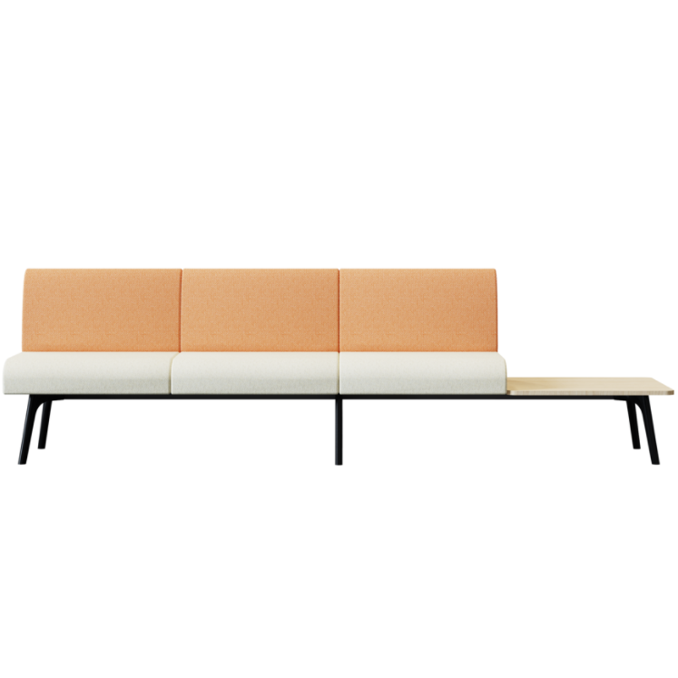 Bay‑4‑3B0A‑T Modular Sofa – Three‑Seat Sofa with Integrated Table · Moulded Foam Body · Metal Frame