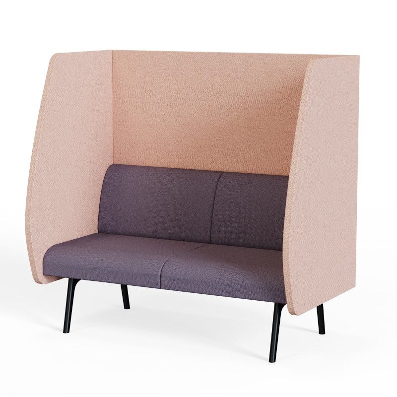Bay‑Booth‑2 – Two‑Seat Acoustic Booth · Moulded Foam Upholstery · Black Metal Frame