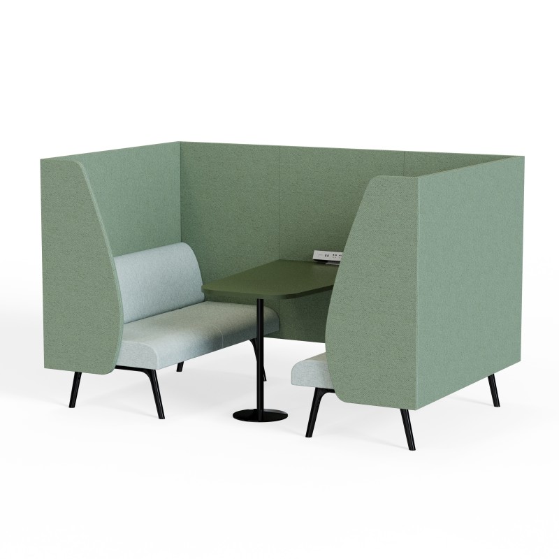 Bay‑Booth‑4 | Two‑Side Meeting Booth with Central Table