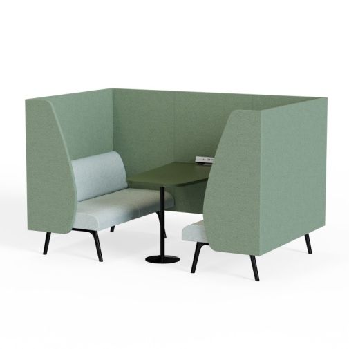 Bay‑Booth‑4 | Two‑Side Meeting Booth with Central Table