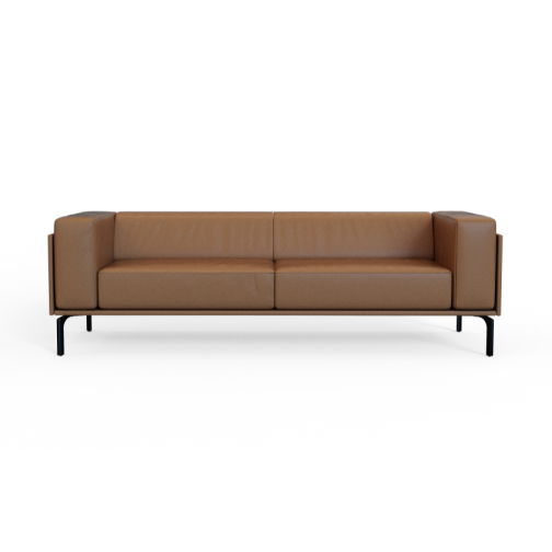 SQ‑A‑03 – Three‑Seat Sofa · Solid Wood Frame · High‑Resilience Foam · Aluminium Alloy Legs