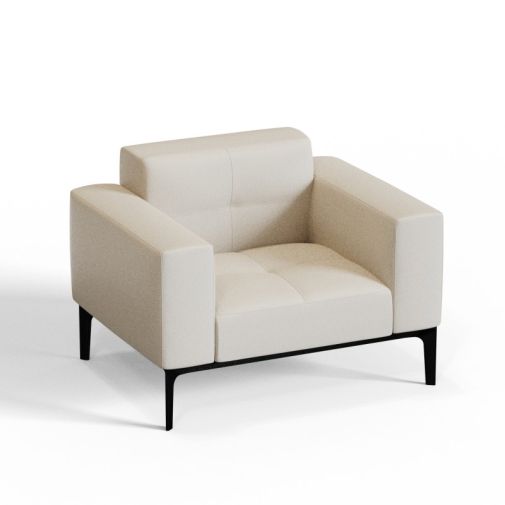 EXE‑01 – Single‑Seat Sofa · Solid Wood Frame · High‑Resilience Foam · Aluminium Alloy Legs