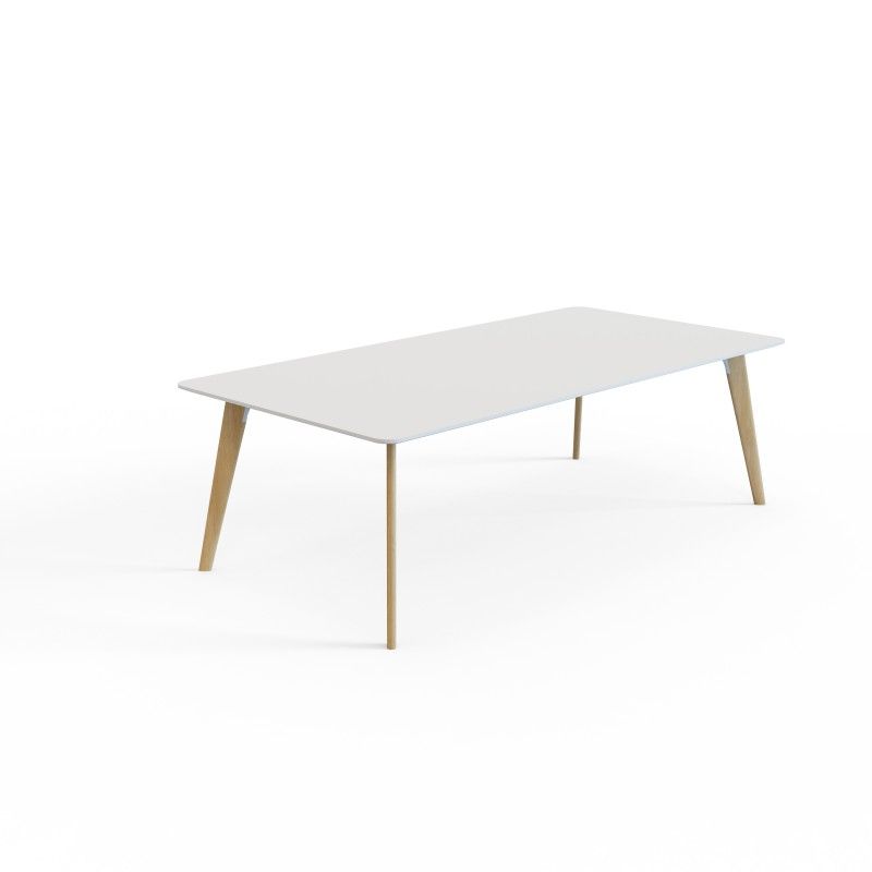 VITE‑TB‑2412 – Conference Table · MFC Tabletop · Solid Wood Legs · Black/White Connector Options