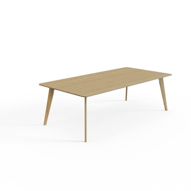 VITE‑TB‑2412 – Conference Table · MFC Tabletop · Solid Wood Legs · Black/White Connector Options