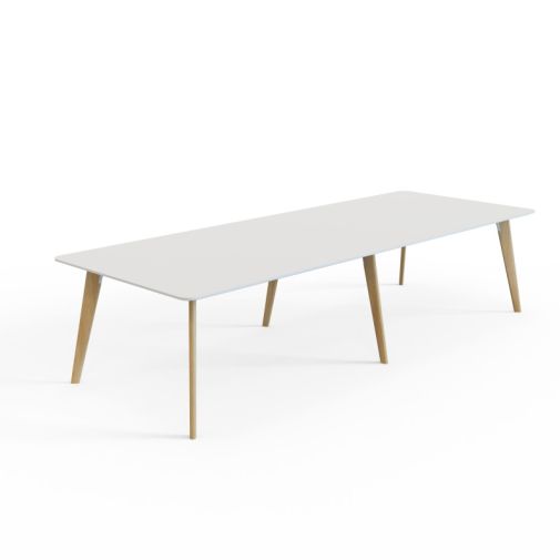 VITE‑TB‑3212 – Large Conference Table · MFC Tabletop · Solid Wood Legs · Black/White Connector Options