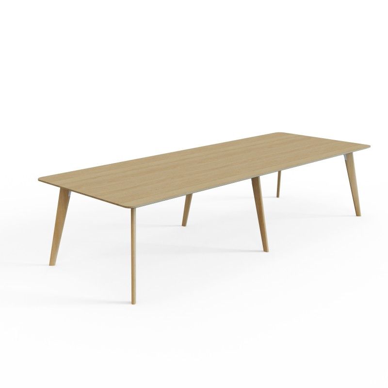 VITE‑TB‑3212 – Large Conference Table · MFC Tabletop · Solid Wood Legs · Black/White Connector Options