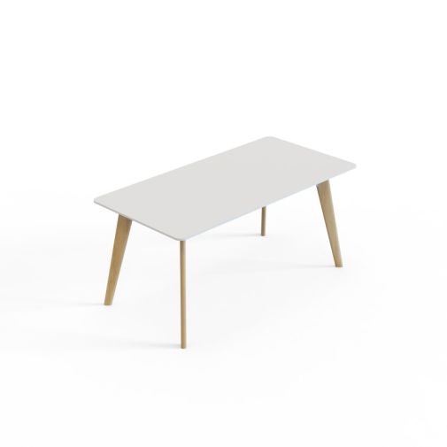 VITE‑TB‑1608 – Work Table · MFC Tabletop · Solid Wood Legs · Black/White Connector Options