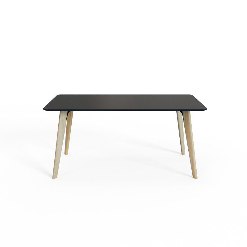VITE‑TB‑1608 – Work Table · MFC Tabletop · Solid Wood Legs · Black/White Connector Options