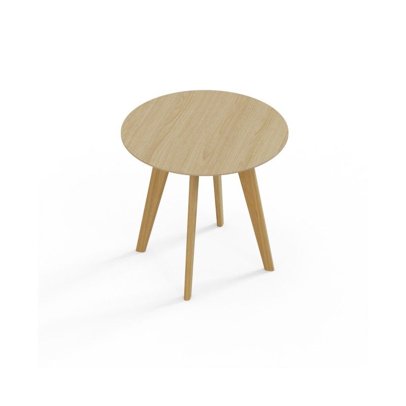 VITE‑TB‑800 – Round Table · MFC Tabletop · Solid Wood Legs · Black/White Connector Options