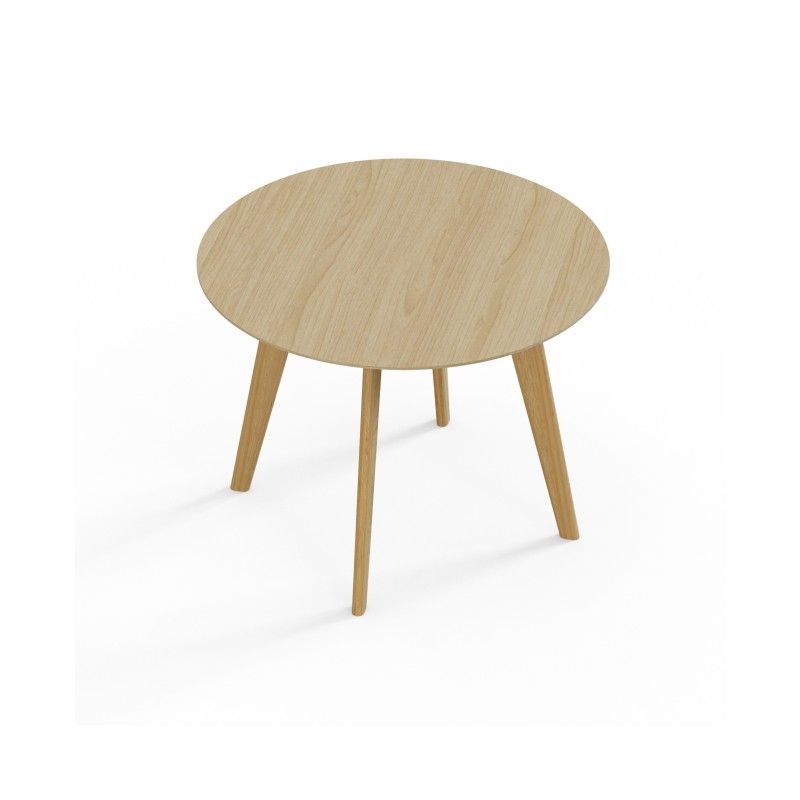 VITE‑TB‑1000 – Round Meeting Table · MFC Tabletop · Solid Wood Legs · Black/White Connector Options