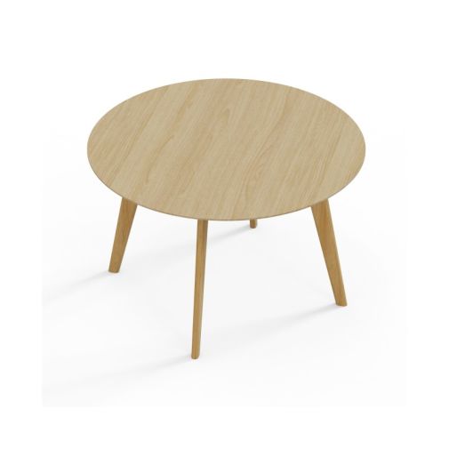 VITE‑TB‑1200 – Large Round Table · MFC Tabletop · Solid Wood Legs · Black/White Connector Options