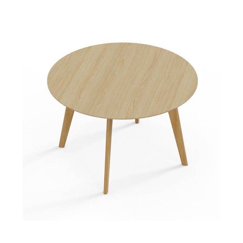 VITE‑TB‑1200 – Large Round Table · MFC Tabletop · Solid Wood Legs · Black/White Connector Options