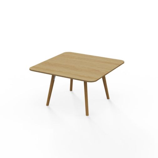 VITE‑CTB‑800S – Square Coffee Table · MFC Top · Solid Wood Legs · Black/White Connector Options