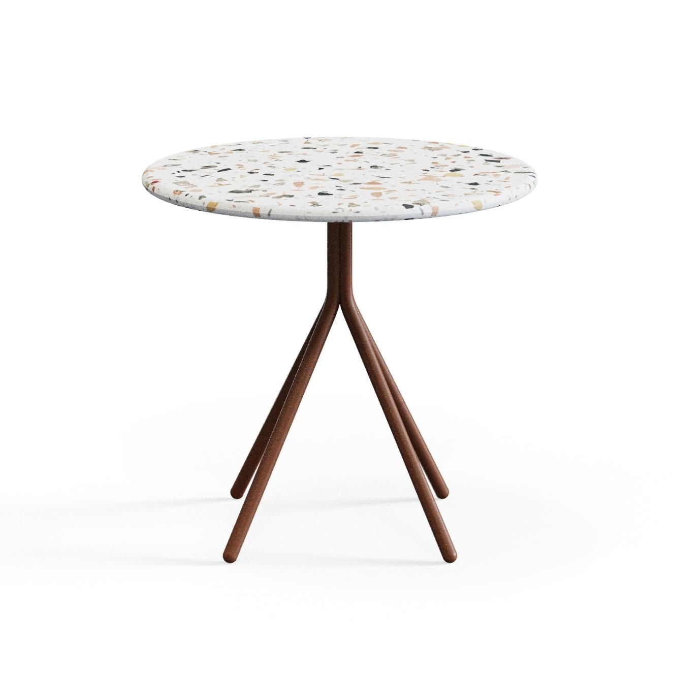 Ozian‑500‑C – Round Side Table · Terrazzo Top · Powder‑Coated Steel Frame