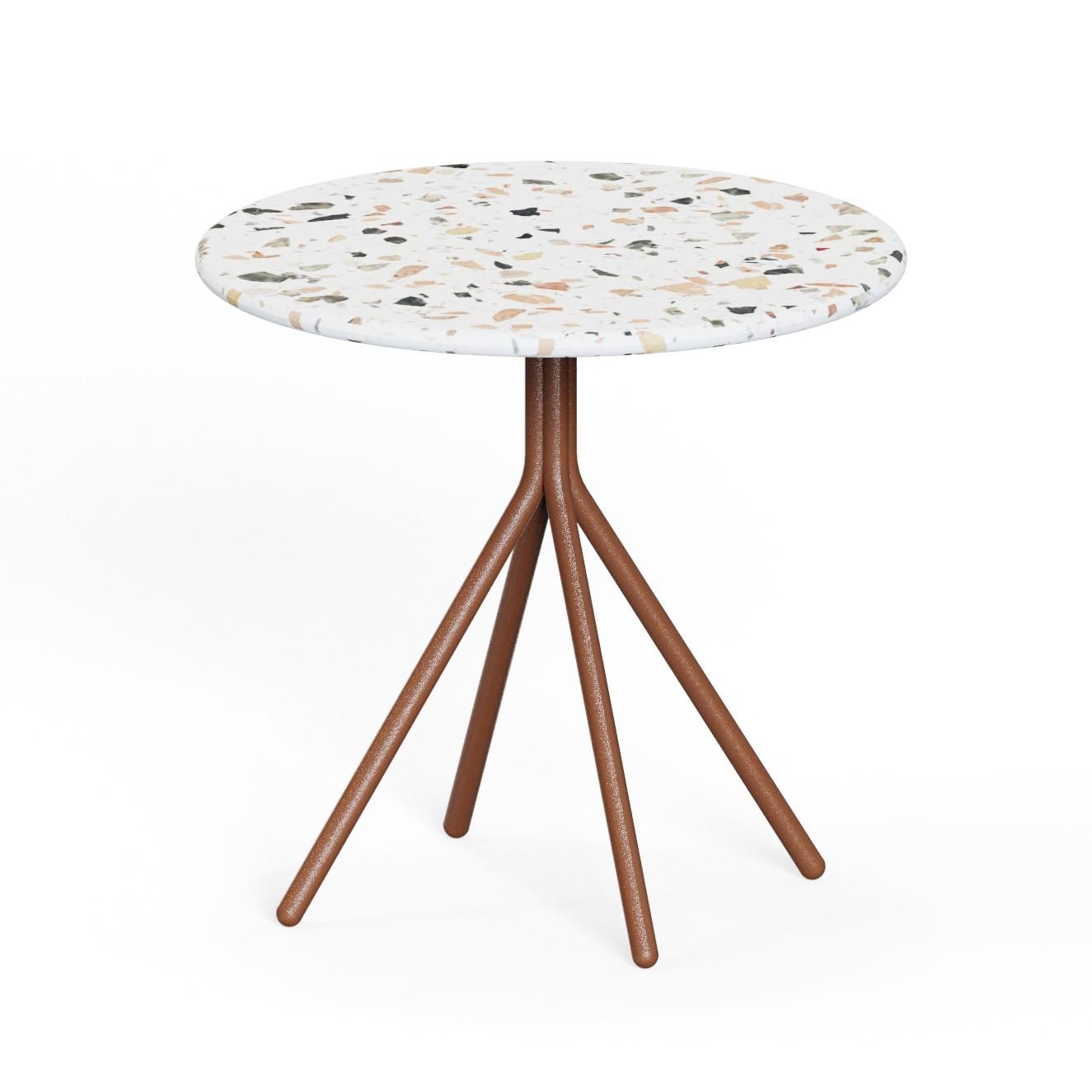 Ozian‑500‑C – Round Side Table · Terrazzo Top · Powder‑Coated Steel Frame