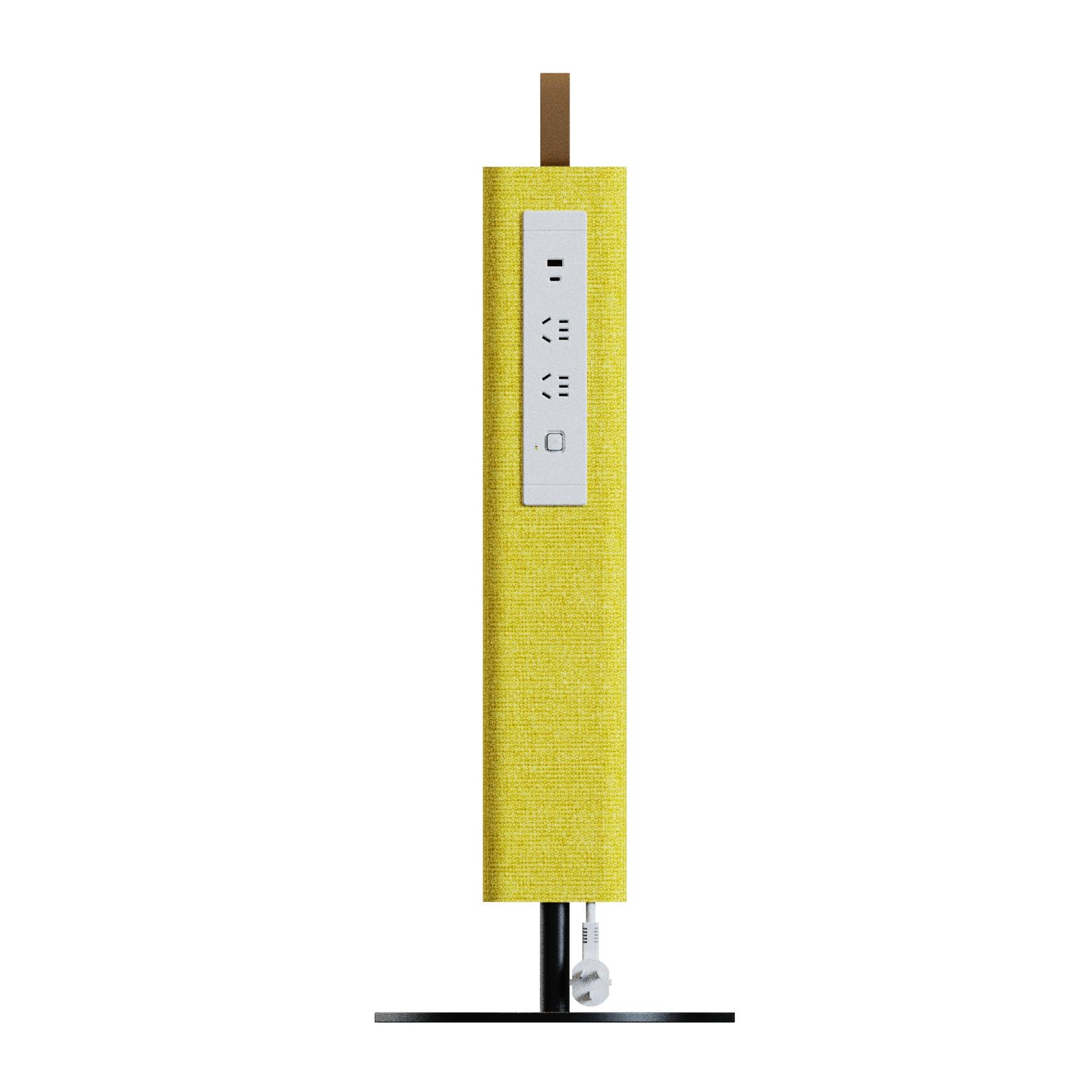 Elink‑L – Power Column · Upholstered Surface · Dual USB & Power Outlets · Metal Base