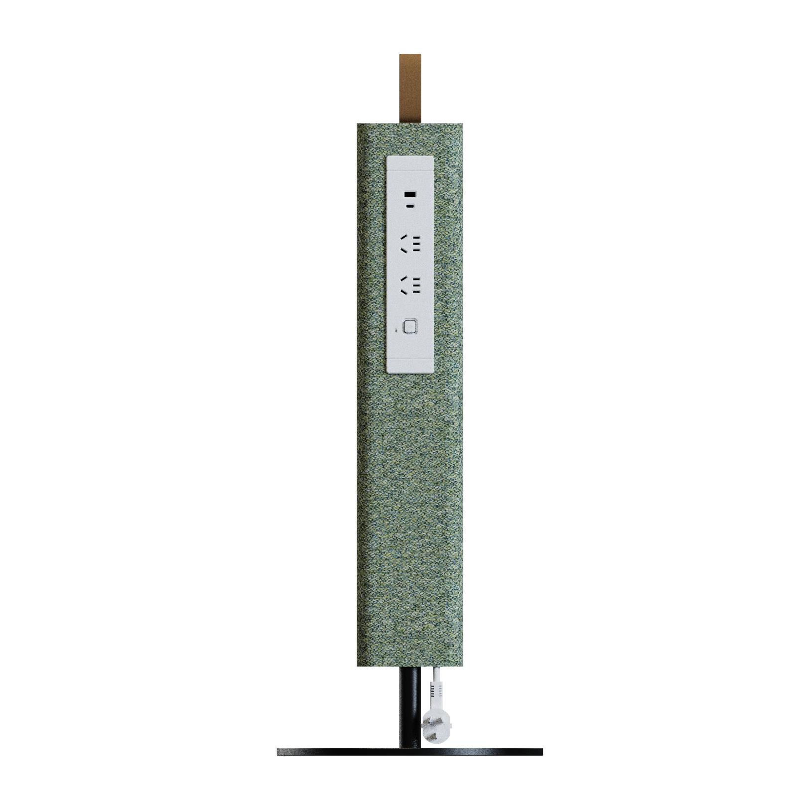 Elink‑L – Power Column · Upholstered Surface · Dual USB & Power Outlets · Metal Base