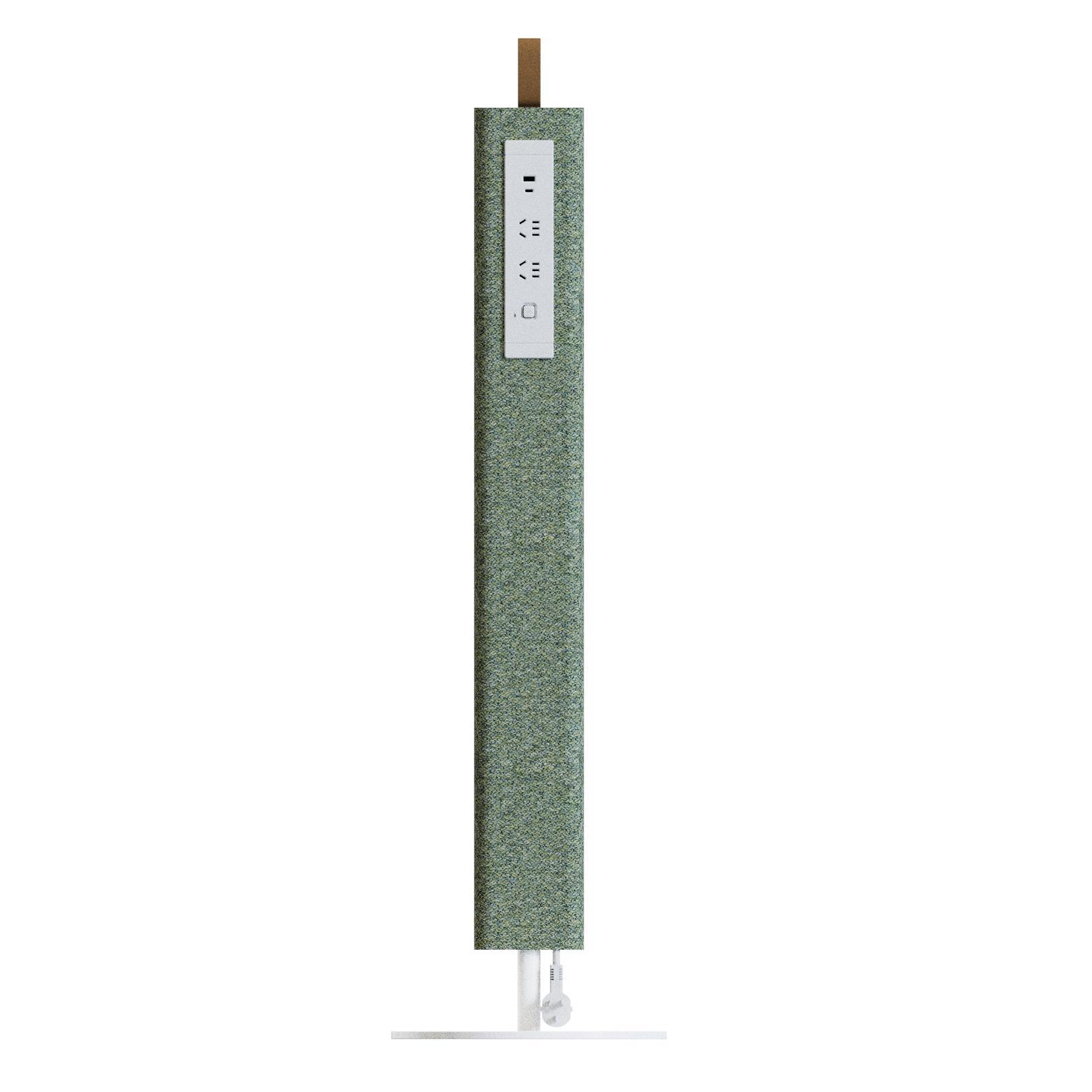 Elink‑H – Tall Power Column · Upholstered Surface · Dual USB & Power Outlets · Metal Base