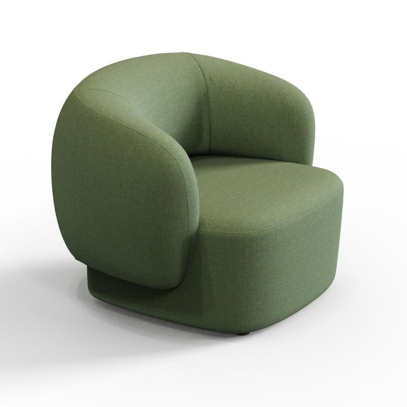 Plump‑2A1 – Single‑Seat Lounge Sofa · Solid Wood Frame · High‑Resilience Foam