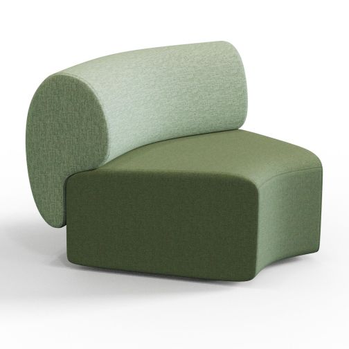 Plump‑V1 – Armless Single‑Seat Sofa · Solid Wood Frame · High‑Resilience Foam