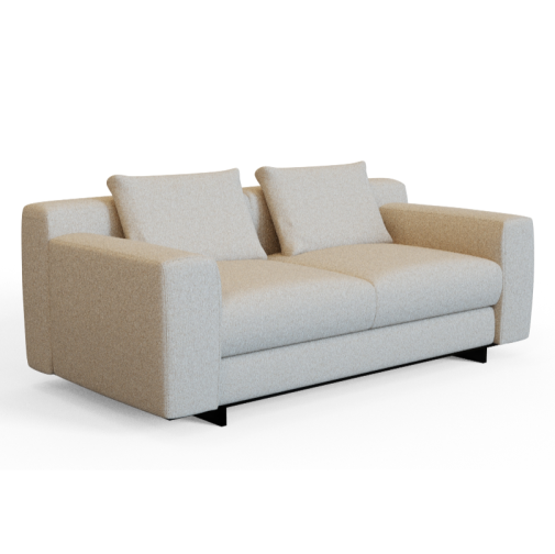 Comm‑A02 – Two‑Seat Sofa · Solid Wood Frame · High‑Resilience Foam · Metal Base