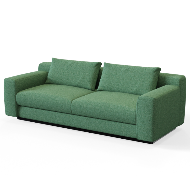 Comm‑B03 – Two‑and‑a‑Half‑Seat Sofa · Solid Wood Frame · High‑Resilience Foam · Metal Base