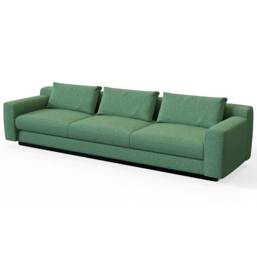 Comm‑B04 – Three‑Seat Sofa · Solid Wood Frame · High‑Resilience Foam · Metal Base