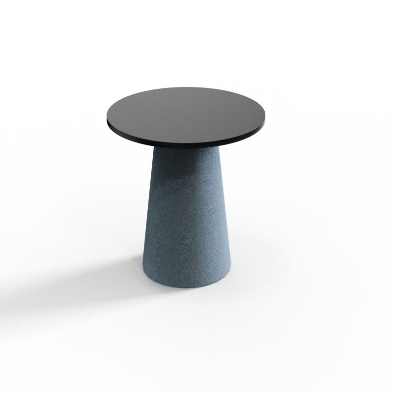 Cone‑CT500 – Round Coffee Table · Laminate Top · Upholstered Cone Base