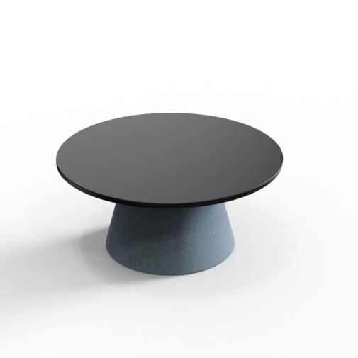 Cone‑CT800 – Round Coffee Table · Laminate Top · Upholstered Cone Base