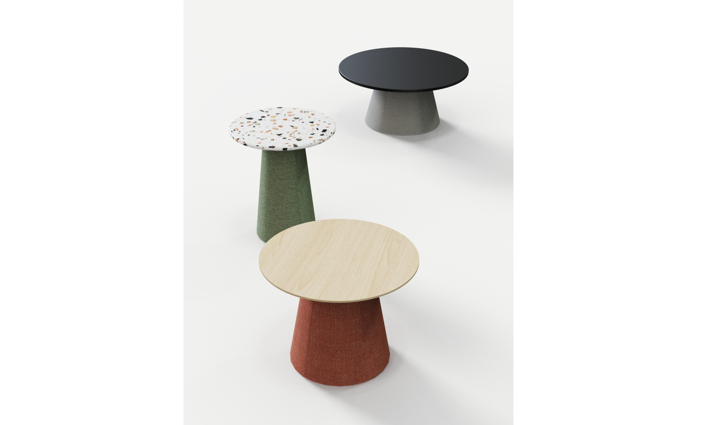 Agaric Cone Tables: Soft Geometry for Contemporary Lounge Spaces