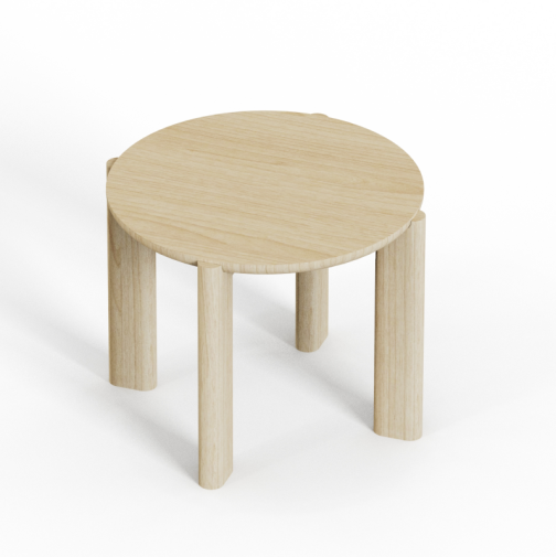 Pebble‑CTS‑D – Side Table · MFC Top · Wooden Legs