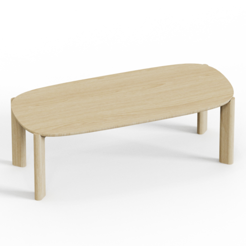 Pebble‑CTL‑D – Coffee Table · MFC Top · Wooden Legs