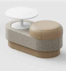 X825-2CT Two-Seater Ottoman with Integrated Table