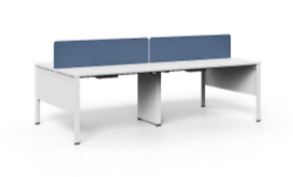 Modern 4-Person Office Workstation with Privacy Screens for Collaborative Workspaces